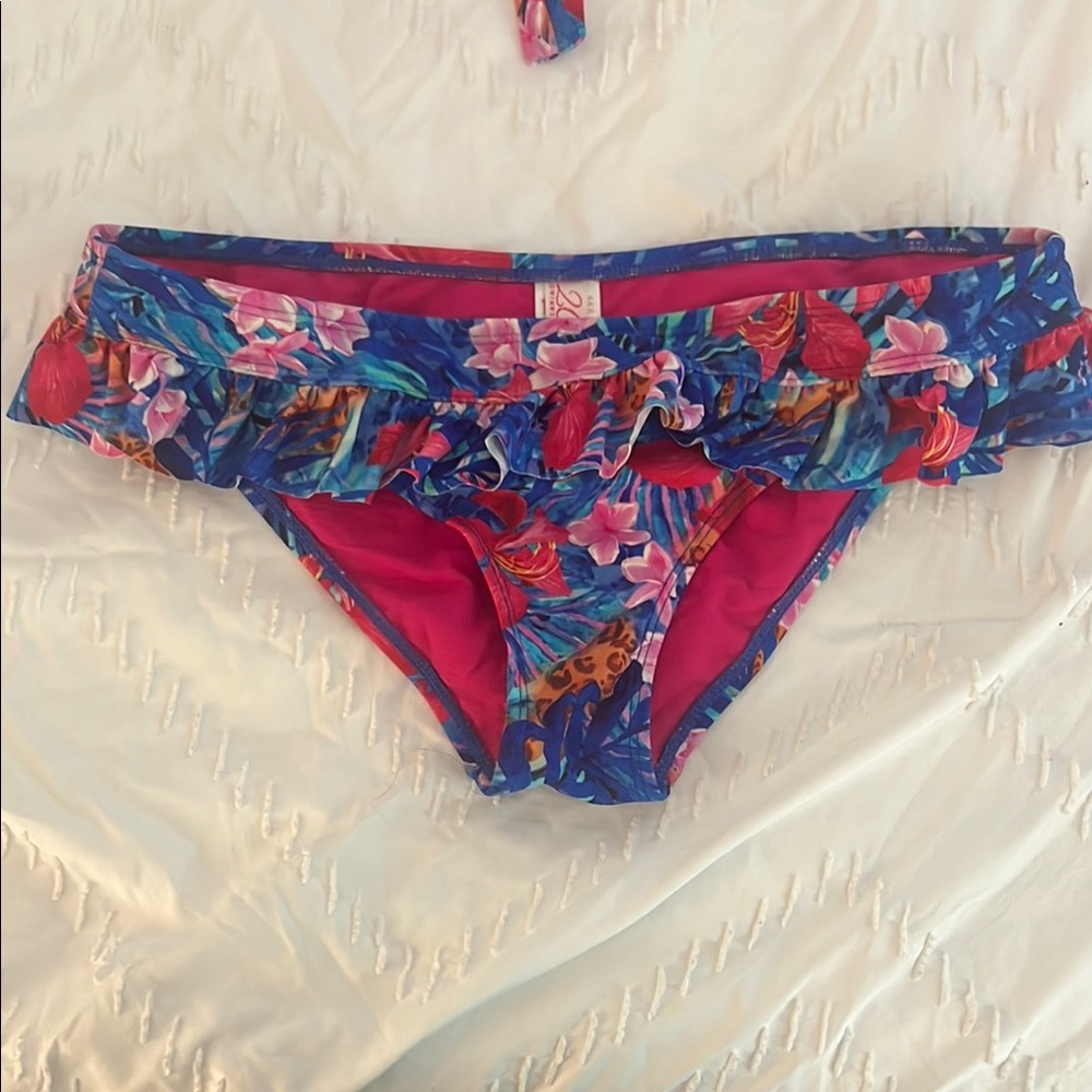2Chillies Tropical Floral Bikini - Blue and Pink - Picture 7 of 10